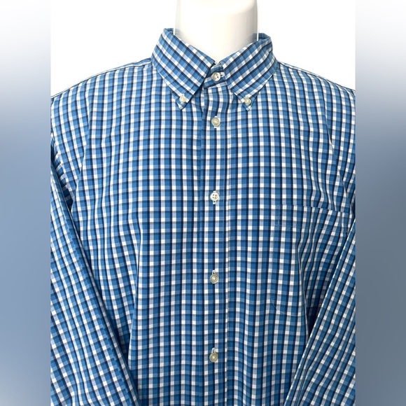 Lands' End Blue and White Casual Button Down Shirt 16-35 - Picture 7 of 10